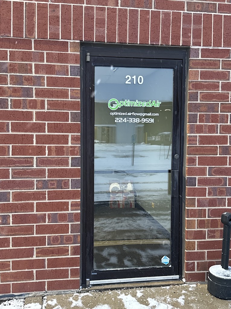 Optimized Air office entrance at 31632 N Ellis Dr Unit 210, Volo, IL